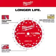 Milwaukee 48-40-0722 7-1/4 24T Framing Circular Saw Blades 2pk