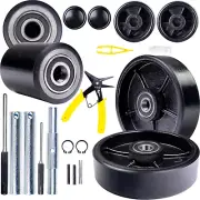Pallet Jack/Truck FULL SET BLACK with Back Axle, Steering Wheels 7"X 2" Pair, Fr