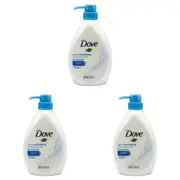 3x Dove 550ml Nourishing Body Wash Moisturising Bath Soap Gentle Exfoliating