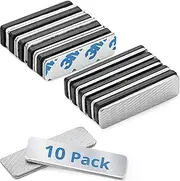 EcoEarth Adhesive Two-Piece Design Name Tag Magnets (10 Badge Holder Magnets, 44 x 12 mm), Name Tag Magnet Backs w/ 3 Extra-Strong Neodymium Magnets for ID Badge Holders