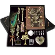 Quill Pen Ink Set, With Notebook Wax Seal Stamp Kit, Feather Calligraphy Set,...