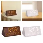 Digital Alarm Clock Bedroom Alarm Clock Wood Decor Temperature and Date Display
