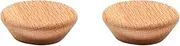 Cabinet Knobs 2Pcs Large Round Oak Drawer Cabinet Solid Wood Handle Wooden Wardrobe Door Log Cabinet Single Hole Handle 80Mm