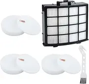 Replacement Filters for Shark Lift-Away Bagless Upright Vacuum NZ850UK NZ860UK AZ912UK, Includes 3 Sponge Filters, 1 HEPA Filter, and 1 Cleaning Brush
