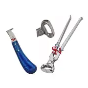 Set of Hoof Nipper 14'' and Large Hoof Loop Knife with Pick Farrier Tools