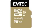 Emtec MicroSD Memory Card 16GB Class 10 With SD Adapter Gold