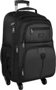 Rolling Backpack with 4 Wheels, 17 Inch Roller Travel Laptop Backpack for Women
