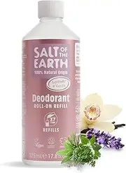 Natural Roll-On Deodorant Refill by Salt of the Earth, Lavender & Vanilla - Vegan, Long Lasting Protection, Leaping Bunny Approved, Made in the UK - 525 ml