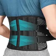 Back Braces for Lower Back Pain Relief with 6 Stays, Breathable Back Support Belt for Men Women, Anti-skid Lumbar Support Belt with 16-hole Mesh for Sciatica (S)