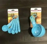 KitchenAid Aqua Turquoise Measuring Cups and Spoons Set - NWT