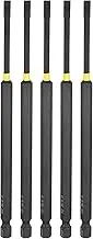 uxcell 5pcs SL4 Slotted Impact Screwdriver Bits 4mm Slotted Tip 1/4" Hex Shank 150mm (6") Long Magnetic Flat Head Phosphated S2 Steel Screw Driver Drill Bits Electric Power Tool