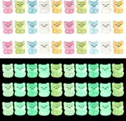 60pcs Luminous Miniature Cats, Resin Cat Figurines Mini Resin Glow in The Dark Cats Small Cat Figures Little Resin Animals Tiny Cats for Crafts DIY Ornament Animal Statues for Garden Dollhouse