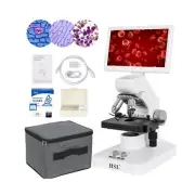 HSL Dual LED light digital microscope with screen,5MP Camera Biological Micro...