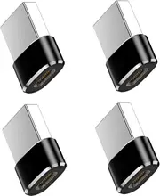 4 Pack USB A 3.0 to USB C Adapter Charger Converter for Apple Watch Ultra iWatch, iPhone, AirPods, iPad Air, Samsung Galaxy - Black