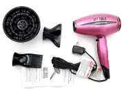 Hot Tools Pink Titanium Ionic Salon Pro Hair Blow Dryer HPK02 With Accessories