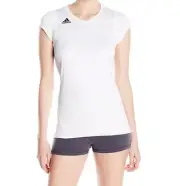 adidas Womens Volleyball Quickset Cap Sleeve Top Jersey, 7594W White, Size XL