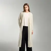在飛比找momo購物網優惠-【giordano ladies】24SS_腰身織紋長版外套