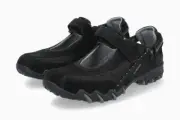 Mephisto Women's Niro Black Suede 005 Flat Heel Hook & Loop Strap Sneakers