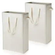 Tessco 2 Pcs Slim Laundry Hamper with Handles, 45L Small Collapsible Laundry ...