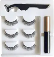 Magnetic False Eyelashes Natural Eye Lashes Extension Liquid Eyeliner Tweezer- Easy-to-Use, Glue-Free Lash Extension Kit