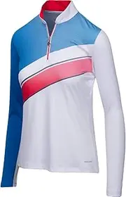[GREG NORMAN] Women's Solar Xp Streak L/S 1/4-zip Cutaway Mock Polo