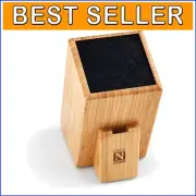Versatile Bamboo Knife Storage Block - Accommodates All Knife Shapes and Sizes