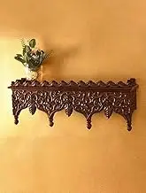Blackperlcrafts by Wall Shelf/Wood Shelf/Wall Hangings/Home Decor/Wall Bracket/Floating Shelf/Carved Shelf/Shelves/Carving Shelf/Housewarming Gift