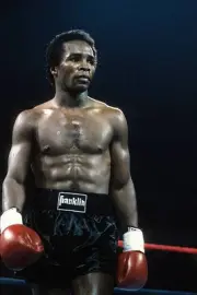 Sugar Ray Leonard Looks On Old Boxing Photo