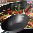 Chef's Cast Iron Lightweight Nonstick Coated WOK StirFry Pan FlatBottom Commerce