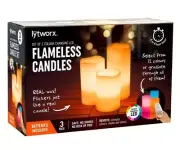Lytworx Battery Operated Colour Changing LED Flameless Candle Set With Remote