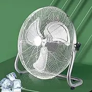 20" High Velocity Floor Fan,130 Degree Adjustable Tilting Powerful Airflow Heavy Duty, Metal Warehouse Fan Heavy Duty with 4 Speed,for Camping, Hurricane, Worksite (Color : Silver)