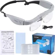 YOCTOSUN Magnifying Glasses with Light for Close Work, USB Rechargeable, Gray