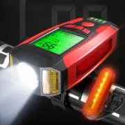 Charge Bicycle Light with Bicycle Computer LCD Speedometer Odometer