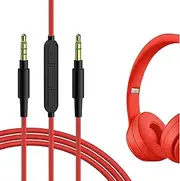 Geekria Audio Cable with Mic Compatible with Beats Solo 4, Studio Pro, Studio3 Headphones, 1/8" (3.5mm) to 3.5mm Replacement Stereo Cord with Inline Microphone and Volume Control (4ft/1.2m)
