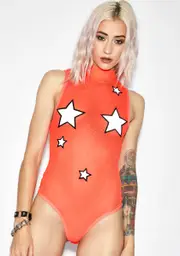 Tangy Party Like A Rockstar Sheer Bodysuit