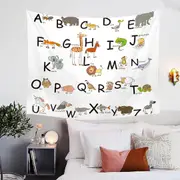 ABC Alphabet Kids Characters Tapestry