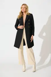Kendall Coat Full Length Sleeve in Black 8