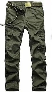 [HanzhuoLG] Men's Overalls Military Tactical Camouflage Cargo Pants Training Work Camo Combat Offroad Army Male Clothing Baggy Trousers For Men Military green XXL