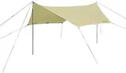 Captain Stag UA-1091 Hex Tarp Set, 138.1 x 110.2 inches (350 x 280 cm), UV Protection, 78.7 inches (2,000 mm), Waterproof, for 3 to 4 People, Seamless Treatment, Bag Included, Khaki