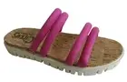 BRAND NEW SAM EDELMAN Size 8.5 Pink Fuchsia Velour Piping Sandal Shoes