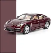 Die-cast Alloy Diecast 1:24 for Porsche Panamera Miniature Car Model 6 Doors Opened Pull Back Simulated Mini Vehicle Model Miniature Vehicle(Red)