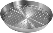 1 Set Stainless Steel Baking Tray with Rack Versatile Roasting Pan for Snacks for Outdoor BBQ Picnic Compact Design for