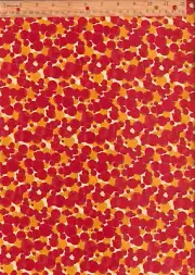 Fabric Vintage Cotton Red Yellow Tortoise & Hare Nancy Barrett BTY