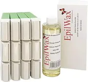 EPILWAX - Restocking kit with: 12 Roll-on cartridges with Aloe Vera, 1 pack of 100 non-woven strips for depilation, and 1 bottle of 250 ml neutral after-depilation oil (Aloe Vera series)