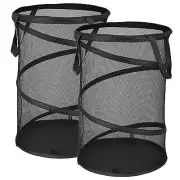 Pop Up Hamper for Laundry Mesh Collapsible Laundry Basket | Large Clothes Ham...