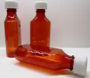 50 Medicine 4 oz-118.3 ml Plastic Graduated Oval Bottles/Caps -FREE SHIP TO UK