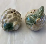 Set Of 2 Mini Acorn N Pinecone Salt & Pepper Shakers Ceramic New.