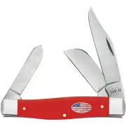 CASE XX KNIVES LARGE STOCKMAN - AMERICAN WORKMAN CS - SMOOTH RED SYNTHETIC 4375