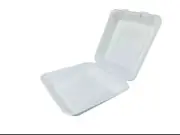 9" Sugarcane Clamshells White, Dinner Box, 200pcs Eco-friendly