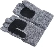 [TEMPNAP] 1Pair Winter Thick Warm Knitting Half Finger Gloves Fitness Warm Gloves Wrist Protectors for Sports and Training for Weightlifting and Riding Light